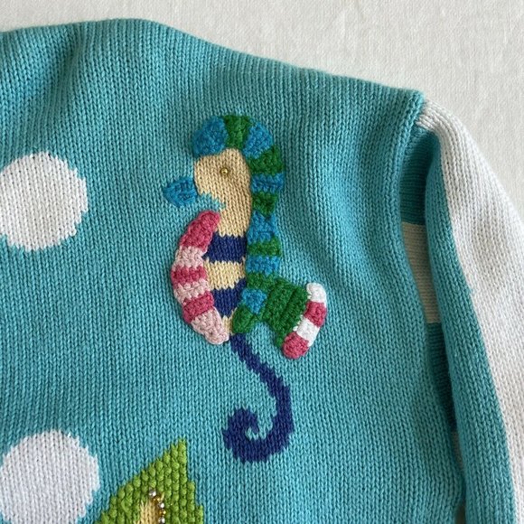 Berek Fish Beach Nautical Cardigan Sequin M - Picture 5 of 7